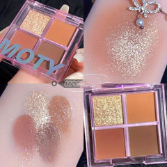 Purple Brown Eyeshadow Palette Matte Shimmer Finish