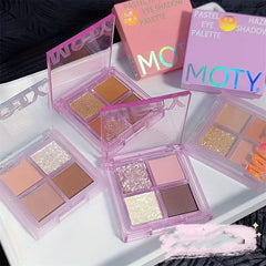 Purple Brown Eyeshadow Palette Matte Shimmer Finish