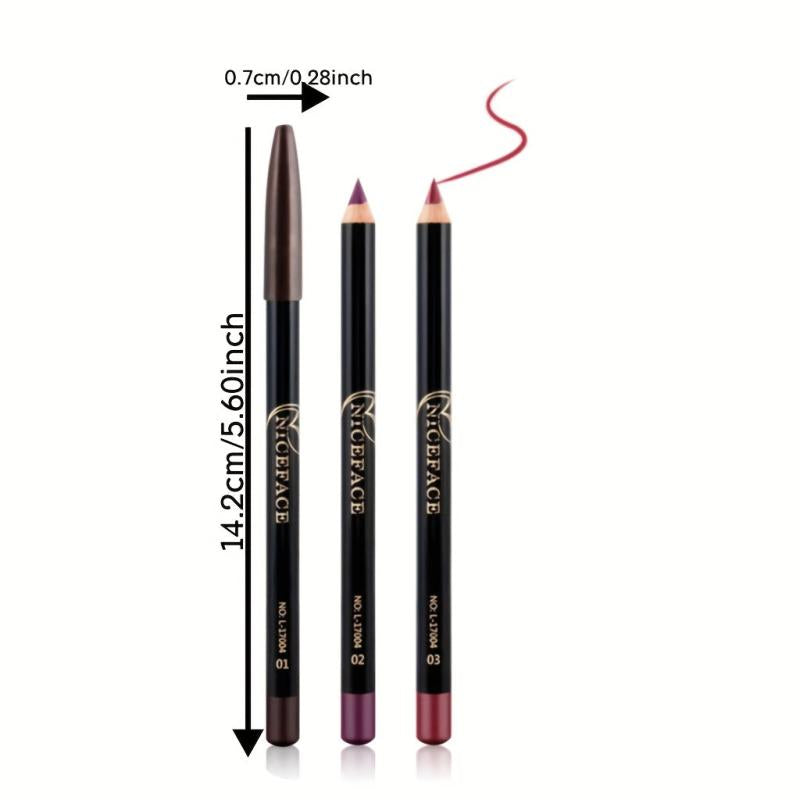12 Colors Waterproof Lipstick Pen Contouring Outlining