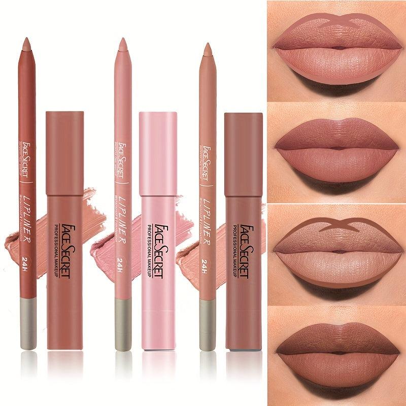 Nude Lip Liner & Lipstick Set, Matte Finish, Long Lasting