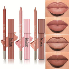 Nude Lip Liner & Lipstick Set, Matte Finish, Long Lasting