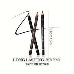 3pcs Waterproof Eyeliner & Brow Pencil Set Long Lasting