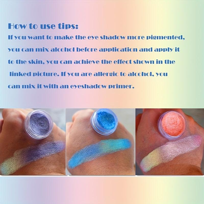 Multicolor Eyeshadow Powder Lightweight Rainbow Gradient Holographic Eyeshadow