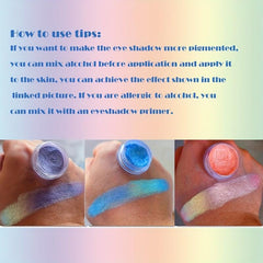 Multicolor Eyeshadow Powder Lightweight Rainbow Gradient Holographic Eyeshadow