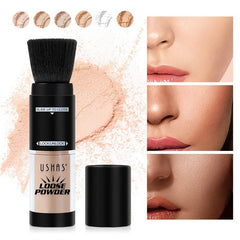 Long Lasting Loose Powder with Brush for Medium Skin Tones