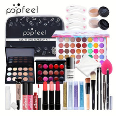Makeup Set with Eyeshadow, Lip Gloss, Lipstick, Sponge, Foundation