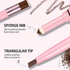 Waterproof Double Ended Eyebrow Pencil with Powder and Tint