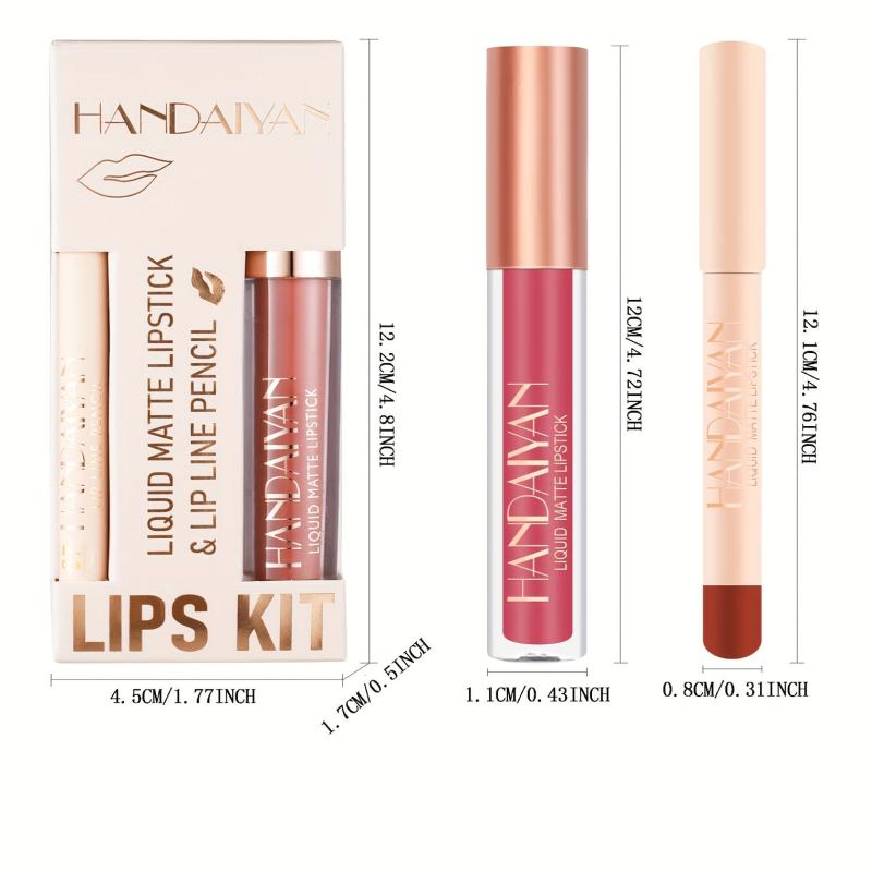 Matte Lipstick & Lip Liner Set Non-Stick High Pigment