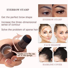 Waterproof Eyebrow Shaping Set with Stencil, Powder Stick & Brush