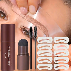 Waterproof Eyebrow Shaping Set with Stencil, Powder Stick & Brush