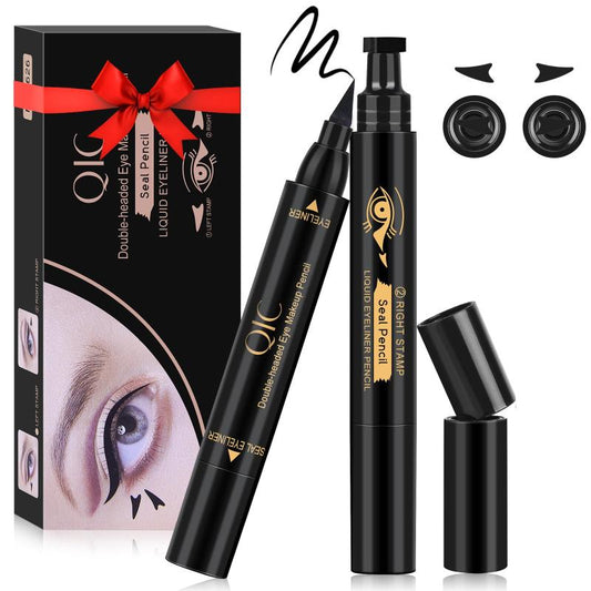 Waterproof Double Ended Eyeliner Stamp Pen with Smudge Proof Liquid Eyeliner
