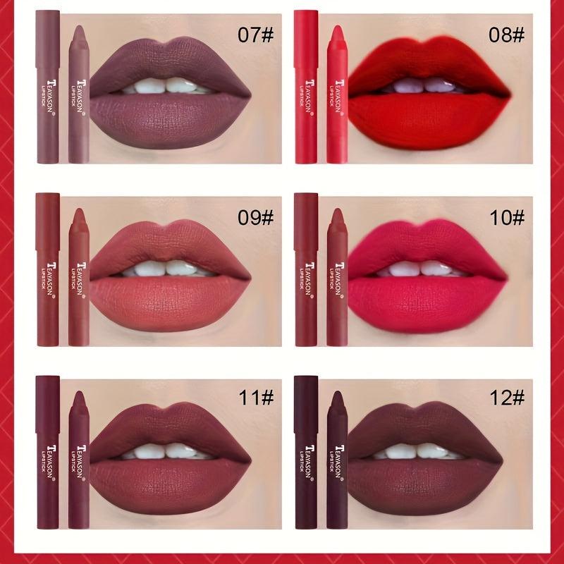 12-Piece Matte Lipstick Set for Long-Lasting and Smudge-Proof Makeup