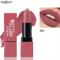 12-Color Matte Velvet Nude Lipstick, Long-Lasting & Smudge-Proof