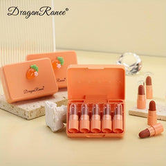 Mini Lipstick Box Set Soft Matte Finish Bright Red Long Lasting Lipstick