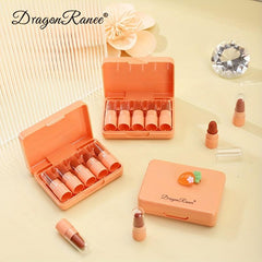 Mini Lipstick Box Set Soft Matte Finish Bright Red Long Lasting Lipstick