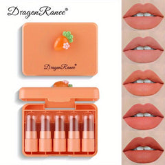 Mini Lipstick Box Set Soft Matte Finish Bright Red Long Lasting Lipstick