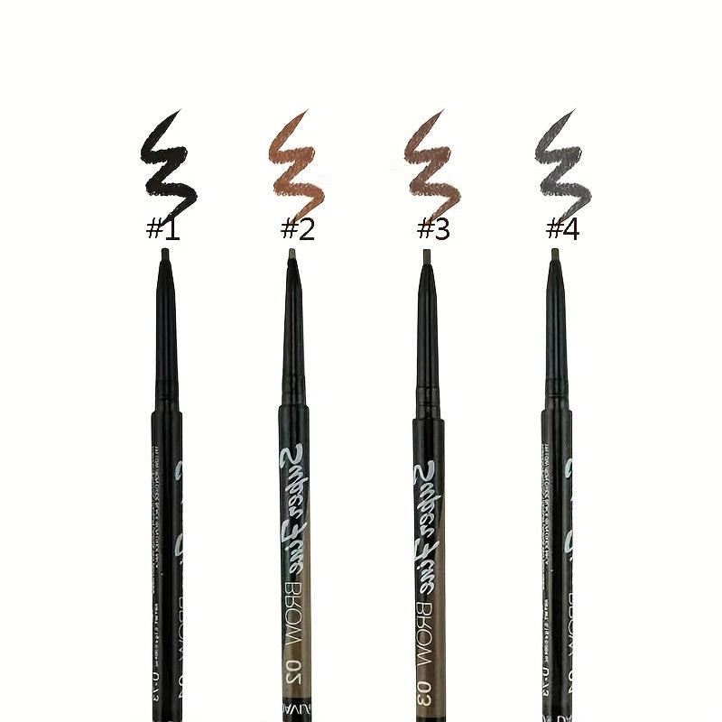 Auto Rotating Eyebrow Pen Double Head Ultra Slim Pencil w/ Brush 4 Colors