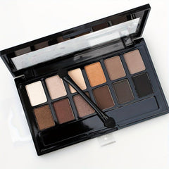 12-Color Nude Eyeshadow Palette with Mirror & Brush