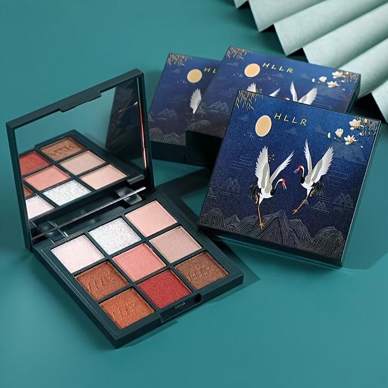 9 Colors Crane Eyeshadow Palette Waterproof Long-lasting Makeup