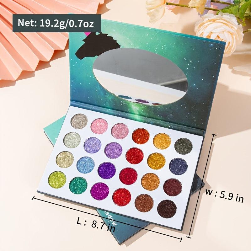 Rosawee Glitter Eyeshadow Palette 24 Colors Highly Pigmented Fluorescent Makeup