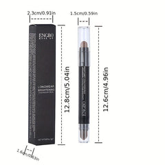 12-Color High Pigmented Eyeshadow Stick with Brush for Long Lasting Makeup