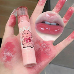 Dewy Lip Glaze Glass Shimmer Lip Gloss Moisturizing Transparent Liquid Lipstick