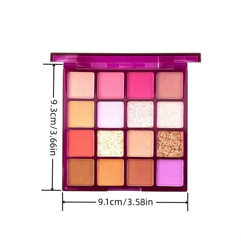 16-Color Eyeshadow Palette Matte Pearly Highlighter Brown Multicolor Eye Makeup