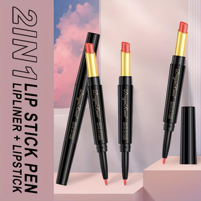 Double-ended Lip Pencil Lip Liner Pen Non Smudge Matte Finish