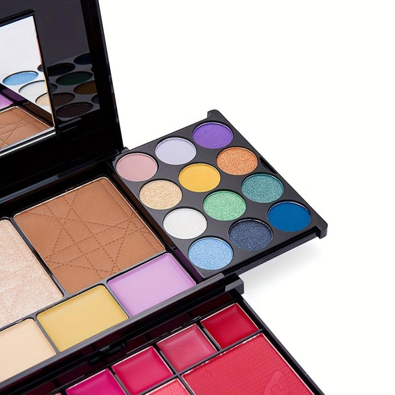 38 Colors Eyeshadow Palette Contour Blush Lip Gloss Brushes Set
