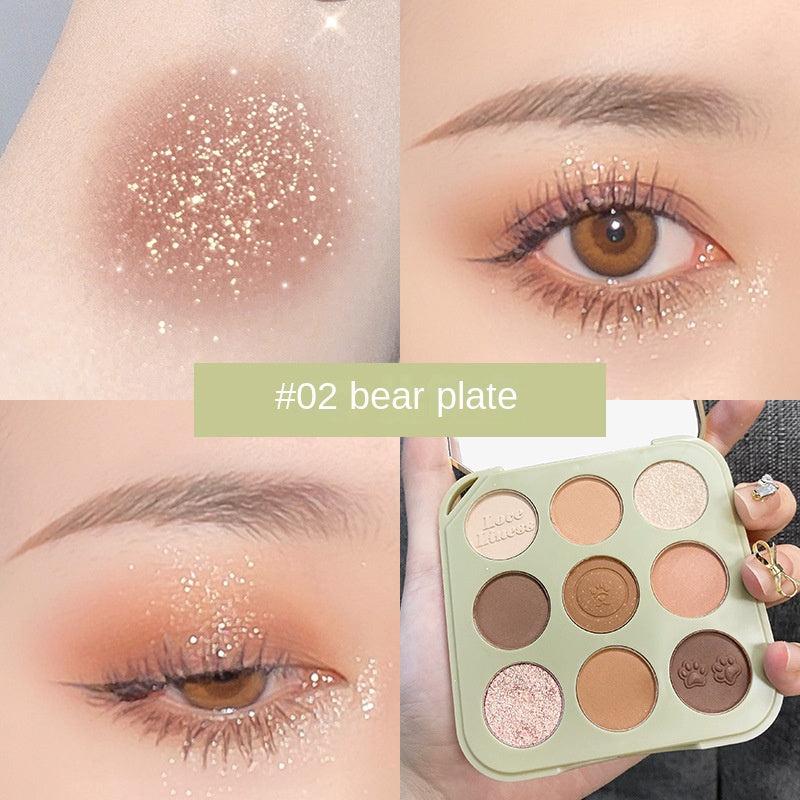 9-Color Silky Eyeshadow Palette, Matte & Shimmer Finish, Animal Packing