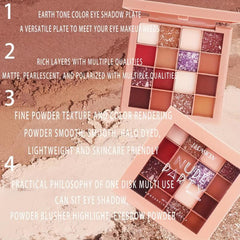 16 Colors Eyeshadow Palette Sequin Matte Pearly Finish Makeup