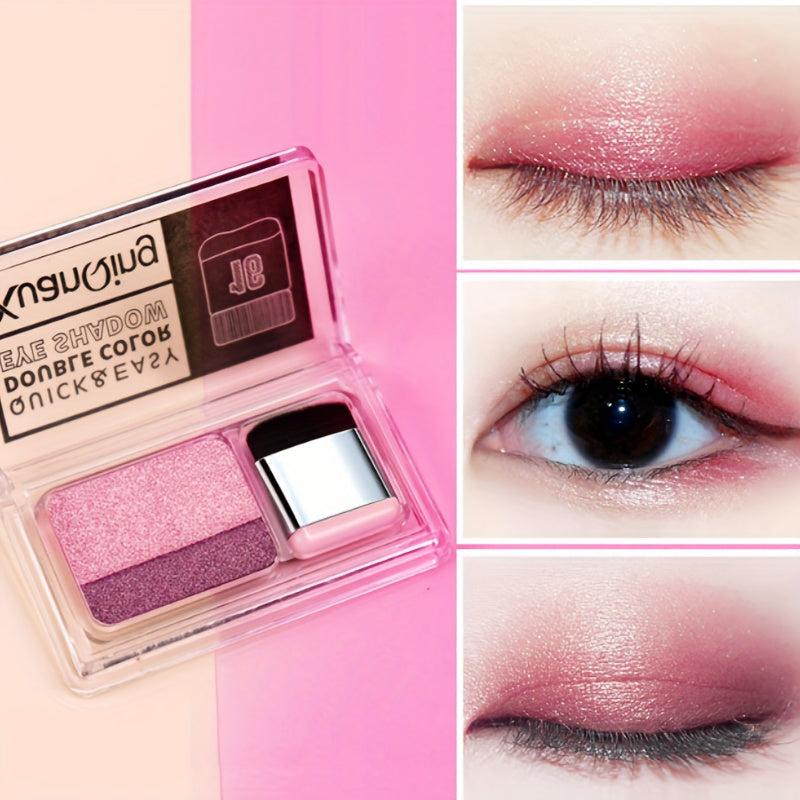 Pink Rose Eyeshadow Palette Double Colors Gradient Long Lasting Eye Makeup