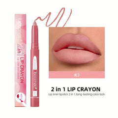 Dual Use Lipliner Waterproof Velvet Matte Lipstick