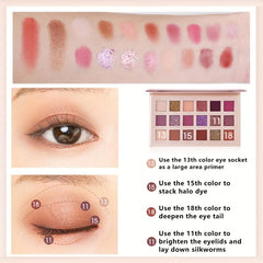 Desert Rose Eyeshadow Palette - Brown Pink Purple Tone Matte Pearly Finish