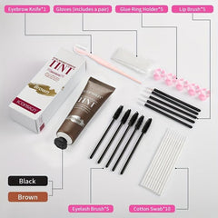 Waterproof Semi Permanent Eyebrow Tint Kit Long Lasting Eyebrow Dye Cream Set