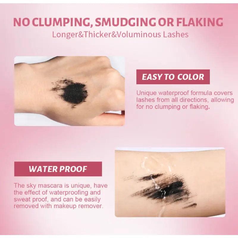 Waterproof Mascara Sweat Proof Smudge Proof Slender Thick Setting