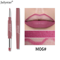 Double Ended Lipstick Lip Liner Rich Color 2 In 1 Makeup Tool