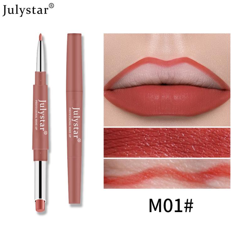 Double Ended Lipstick Lip Liner Rich Color 2 In 1 Makeup Tool