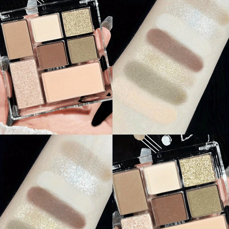 7 Colors Eyeshadow Palette Earth Tone Pearly Matte Finish Blush