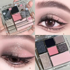 7 Colors Eyeshadow Palette Earth Tone Pearly Matte Finish Blush