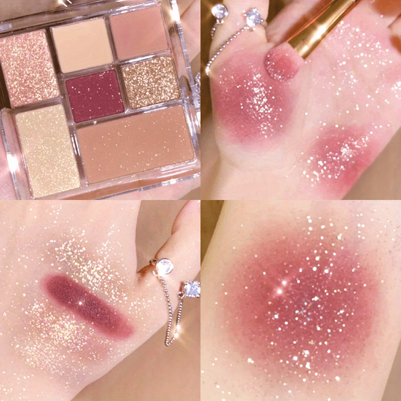 7 Colors Eyeshadow Palette Earth Tone Pearly Matte Finish Blush