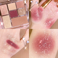 7 Colors Eyeshadow Palette Earth Tone Pearly Matte Finish Blush