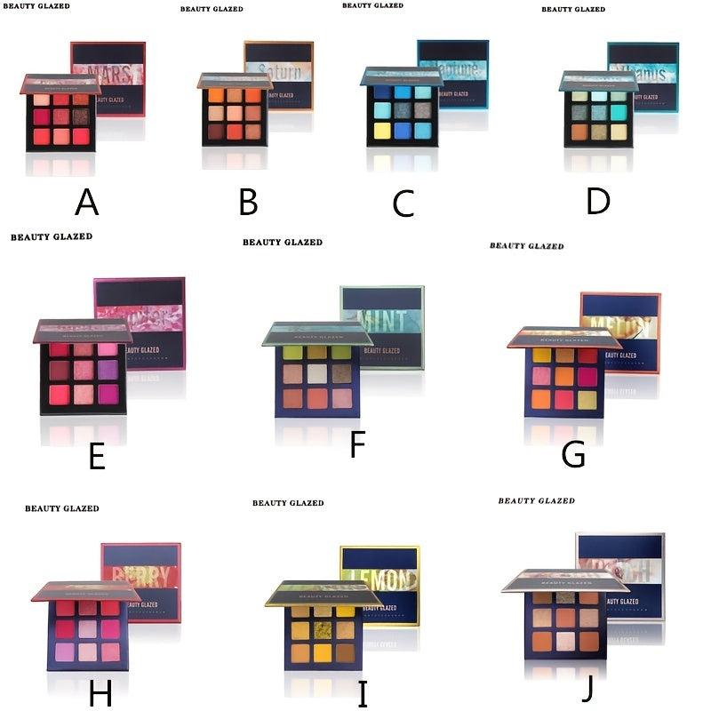 Beauty Glazed 9-Color Eyeshadow Palette, Long-Lasting Nude Pigment Eye Makeup