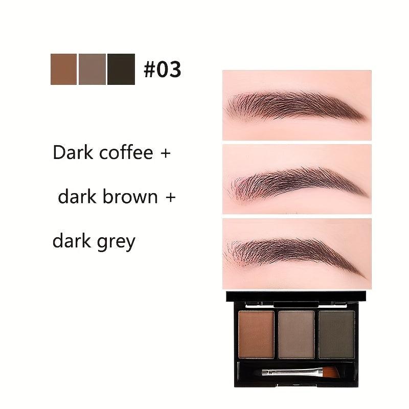 3 Colors Eyebrow Powder Palette Light Waterproof Smudge Proof Makeup