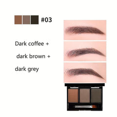 3 Colors Eyebrow Powder Palette Light Waterproof Smudge Proof Makeup
