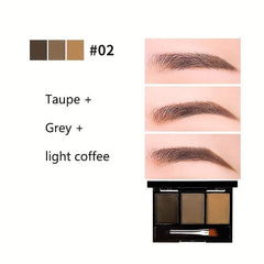 3 Colors Eyebrow Powder Palette Light Waterproof Smudge Proof Makeup