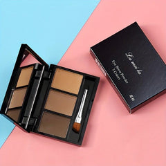 3 Colors Eyebrow Powder Palette Light Waterproof Smudge Proof Makeup