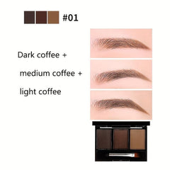 3 Colors Eyebrow Powder Palette Light Waterproof Smudge Proof Makeup