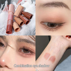 4 Colors Eyeshadow Stick Matte Pearly Shimmer Finish Pink And Earth Tone