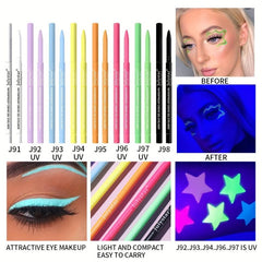 UV Fluorescent Eyeliner Gel Pen Waterproof Smudge Proof Pearly Eyeliner